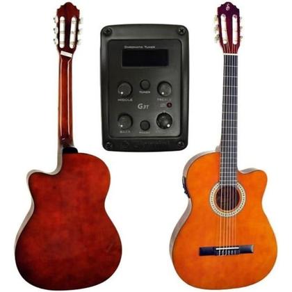 Imagem de Violao giannini nf-14 ceq n flat nailon eletroacustico natural