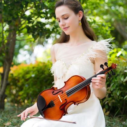 Imagem de Violino acustico 1/4 luxo completo com arco breu cavalete estojo infantil adulto