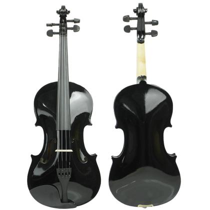 Imagem de Violino Orquezz Iniciante 4,4 Preto Madeira Laminada Com Estojo Arco e Breu Ajustado por Luthier Pronto para Tocar Z190B