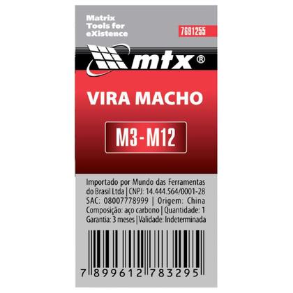 Imagem de Vira Macho Reto M3-M12 Aço 7691255 MTX