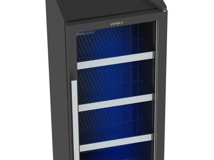 Imagem de Visa Cooler Expositor Cervejeiro Porta Vidro 200L Blue Light Expvqbl 200 - Venax Preto Fosco