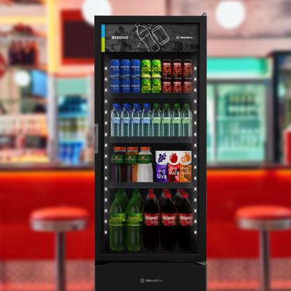 Imagem de Visa Cooler Refrigerador Expositor de Bebidas Vertical 2 a 8ºc 370/403L Vb40ah 220v All Black Metalfrio