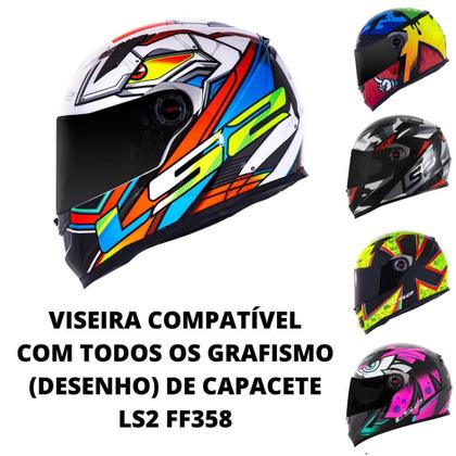 Imagem de Viseira Capacete Fw3 Gt Ls2 Ff358 Polivisor Prata Espelhada Escura