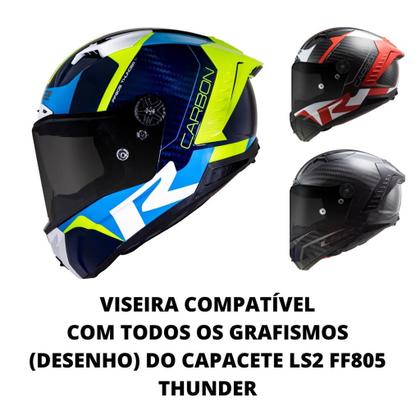 Imagem de Viseira Cristal Capacete Ls2 Ff805 Thunder Carbono