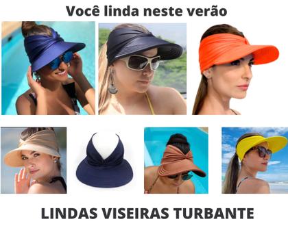 Imagem de Viseira Feminina com Proteção Solar Uv50+ Turbante Bandana