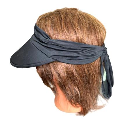 Imagem de Viseira Feminina Preta Com Elástico Ajustável de poliester