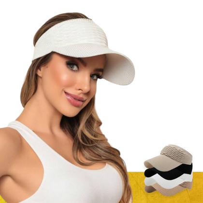 Imagem de Viseira Feminina Verão Esportiva Fitness Respirável CROCHÊ Caminhada 881