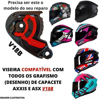 Imagem de Viseira Fumê Capacete Asx Axxis V18b City Draken Eagle