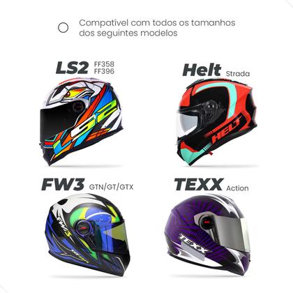 Imagem de Viseira Para Capacete Motociclista- LS2 Modelos FF358 FF396 Helt Strada Txx Action FW3 Modelos GTX - Cores: Cromada, Fumê, Dourada, Azul, Camaleão