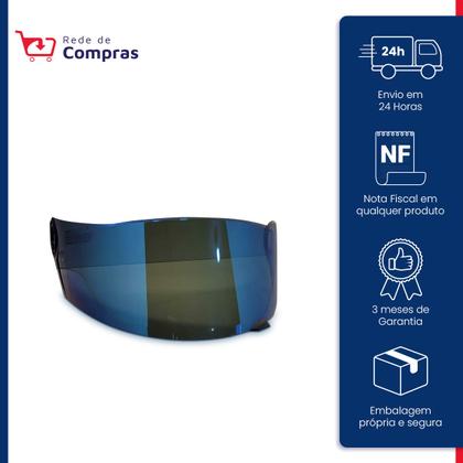 Imagem de Viseira Para Capacete Motociclista- LS2 Modelos FF358 FF396 Helt Strada Txx Action FW3 Modelos GTX - Cores: Cromada, Fumê, Dourada, Azul, Camaleão