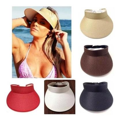 Imagem de Viseira Praia Simples Elástico Tipo Juju Tecido Leve Aba13cm