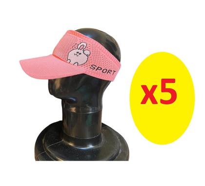 Imagem de Viseira Rosa Feminina Infantil Protetor Sol Tricô Verão-5un