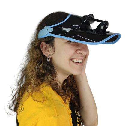 Imagem de Viseira Ventilador Sol Academia Lazer Caminhada Corrida Mar Praia Piscina Chapeu Verao