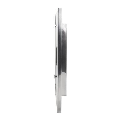 Imagem de Visor de água branco com moldura em inox polida brilhante espelhada