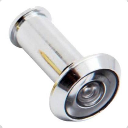 Imagem de Visor Olho Mágico P/ Porta Portão Latão Cromado Brasfort