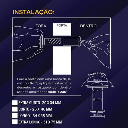 Imagem de Visor Olho Mágico Timmer Extra Curto LO Oxidado 200º - 76776