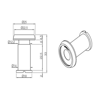 Imagem de Visor Para Porta Olho Mágico Pado Bronze Oxidado