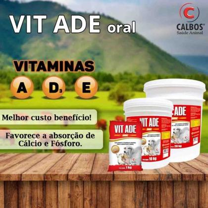 Imagem de Vit Ade Oral Suplemento Vitamínico Mineral Animal 20kg Calbos