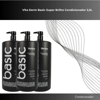Imagem de Vita Derm Basic Super Brilho Kit 3 Condicionador 2,5L