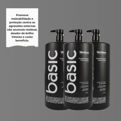 Imagem de Vita Derm Basic Super Brilho Kit 3 Condicionador 2,5L