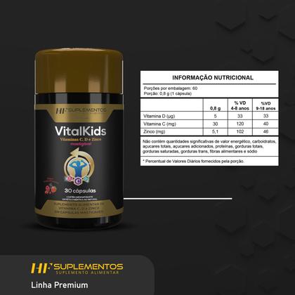 Imagem de Vitalkids vitamina c d zinco 30caps mastigavel hf suplements