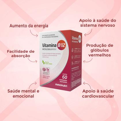 Imagem de Vitamina B-12 Mastigável Zero Açucar 60 Comprimidos Maxinutri