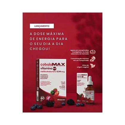 Imagem de Vitamina B12 Cobalamax 60 Comprimidos Mastigáveis Herbamed
