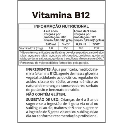 Imagem de Vitamina B12 Metilcobalamina Gotas Morango 30ml - Ocean Drop