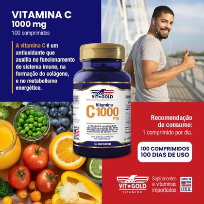 Imagem de Vitamina C 1000 mg Vitgold 100 comprimidos