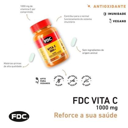 Imagem de Vitamina C 1000mg Ácido Ascórbico 30 Comprimidos Importada