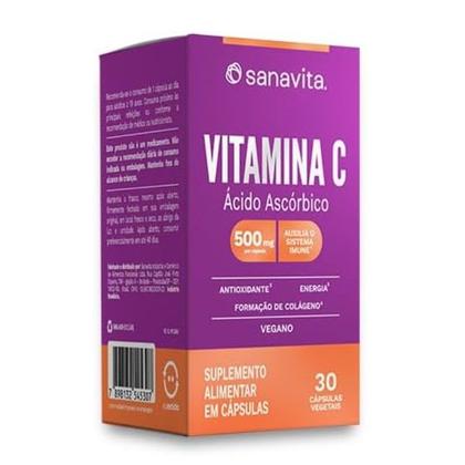 Vitamina C 500mg Sanavita 30caps Imagem de Vitamina C 500mg Sanavita 30caps