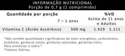 Imagem de Vitamina C - Ácido Ascórbico 500mg - Equaliv - 30 Comprimidos