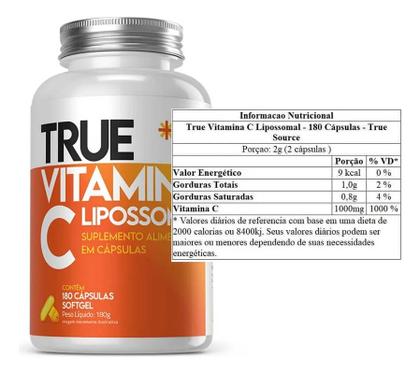 Imagem de Vitamina C Lipossomal True Source 180 Cáps Sabor:Sem Sabor