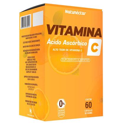 Imagem de Vitamina C Suplemento Alimentar Natural Sabor 100% Puro Natural Natunectar 60 Capsulas Comprimidos