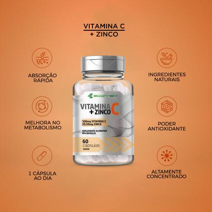 Imagem de Vitamina C + Zinco 500Mg Altamente Absorvível (1 Ao dia) 60Cáps Ecomev