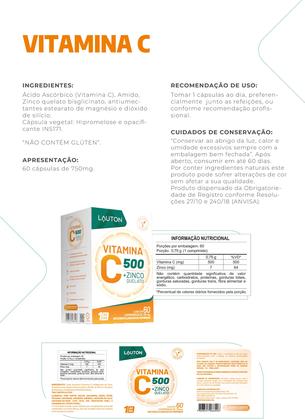 Imagem de Vitamina C Zinco Quelato 60 comprimidos Lauton