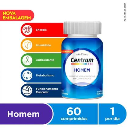 Imagem de Vitamina Centrum A a Zinco Homem 60 Comprimidos Original