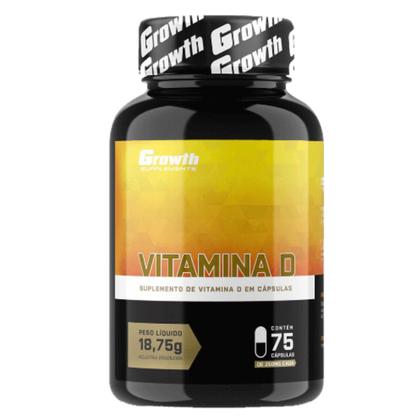 Imagem de Vitamina D 75 Cápsulas Growth Supplements Kit 2 Potes