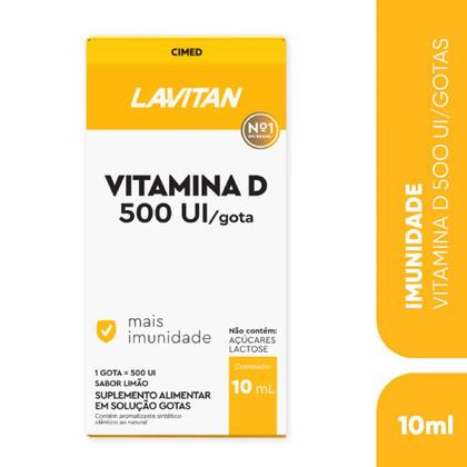 Imagem de Vitamina D Lavitan em Gotas 500 UI Sabor Limão 10 Ml - Cimed