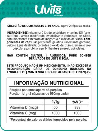 Imagem de Vitamina D3 2.000ui + Vitamina C 1000mg 90 Cápsulas