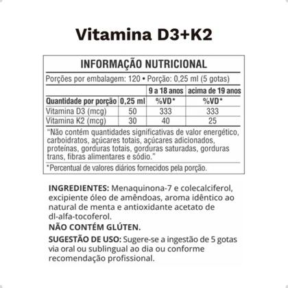Imagem de Vitamina D3 + K2 Vegano 120 Doses 30ml Ocean Drop