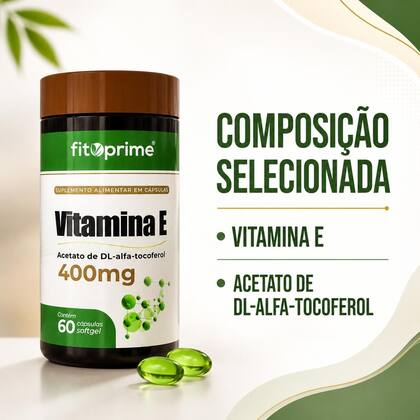 Imagem de Vitamina E Concentrada 400mg 60 Cápsulas Softgel