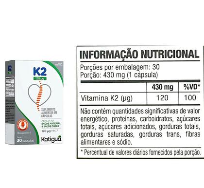 Imagem de Vitamina K2, Mk-7, Menaquinona-7 30 Cápsulas Katigua