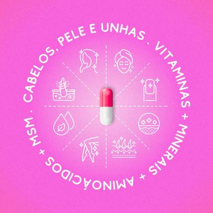 Imagem de Vitamina para Cabelos e Unhas Pele e Crescimento Capilar com Biotina, MSM e Minerais