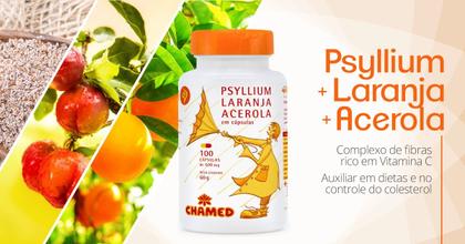 Imagem de Vitamina Psyllium, Laranja E Acerola 100 Cápsulas - Chamel