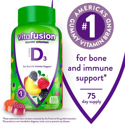 Imagem de Vitaminas de goma de vitamina D Vitafusion 50 mcg 150 unidades