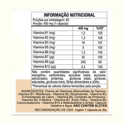 Imagem de Vitaminas do Complexo B 60cps (1 ao dia) Duom