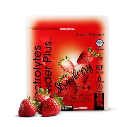 Imagem de Vitaminas em pó, eletrólitos em pó, além de ceto, morango, 275g