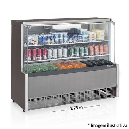 Imagem de Vitrine Refrigerada Ar Forçado GPFA-175R TI Tipo Inox Linha Aurora Gelopar Vidro Reto 1.75m