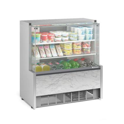 Imagem de Vitrine Refrigerada Universal 1 Placa Fria GPSA-110R BR Branca Linha Aurora Vidro Reto Gelopar